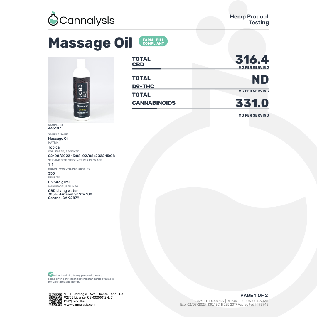 CBD Living Massage Oil