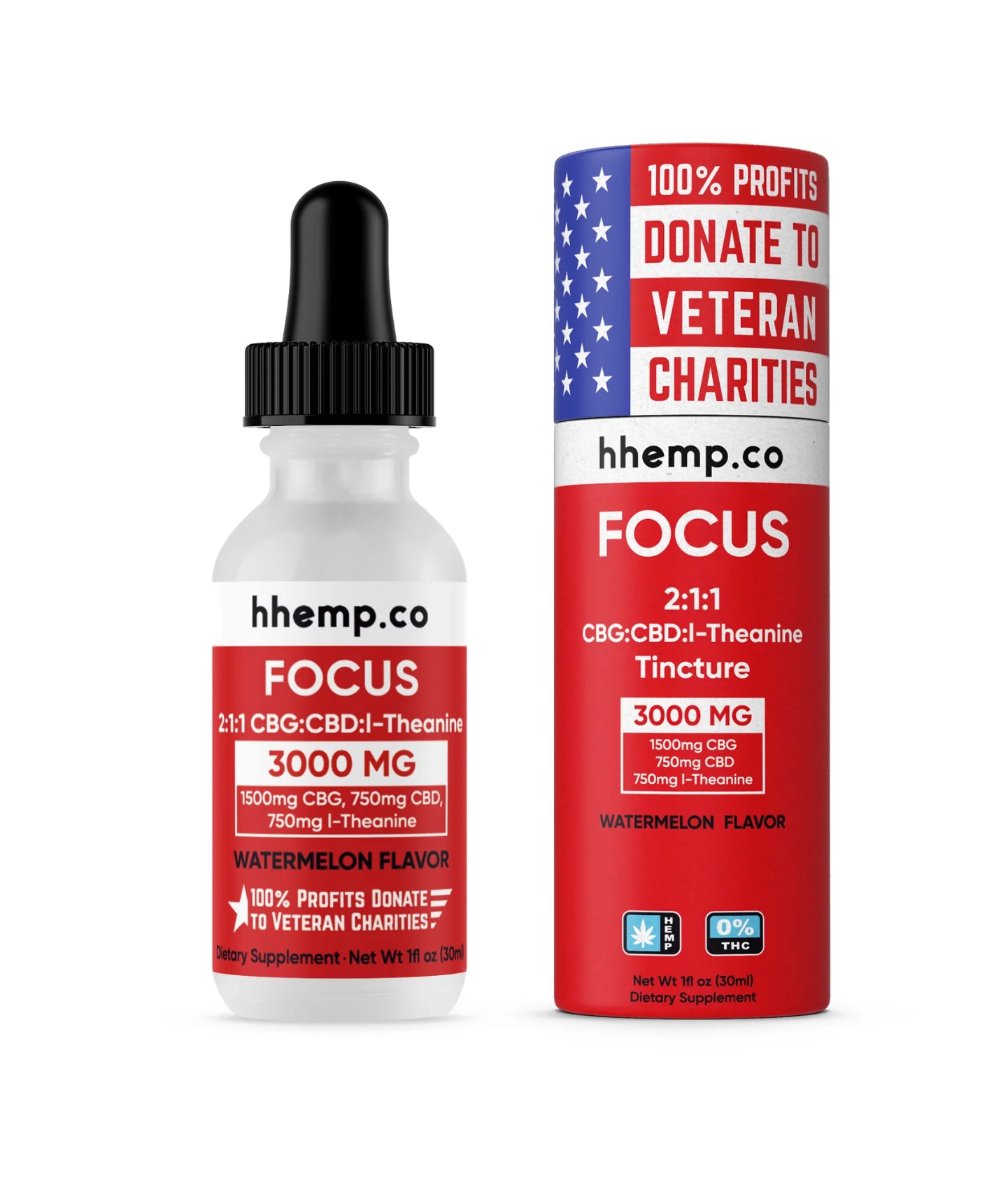 HH CBG+CBD TINCTURE - FOCUS (WATERMELON FLAVOR)
