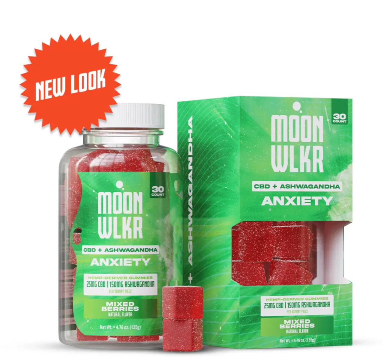 MOONWLKR CBD:ASHWAGANDHA STRESS RELIEF GUMMIES — MIXED BERRY