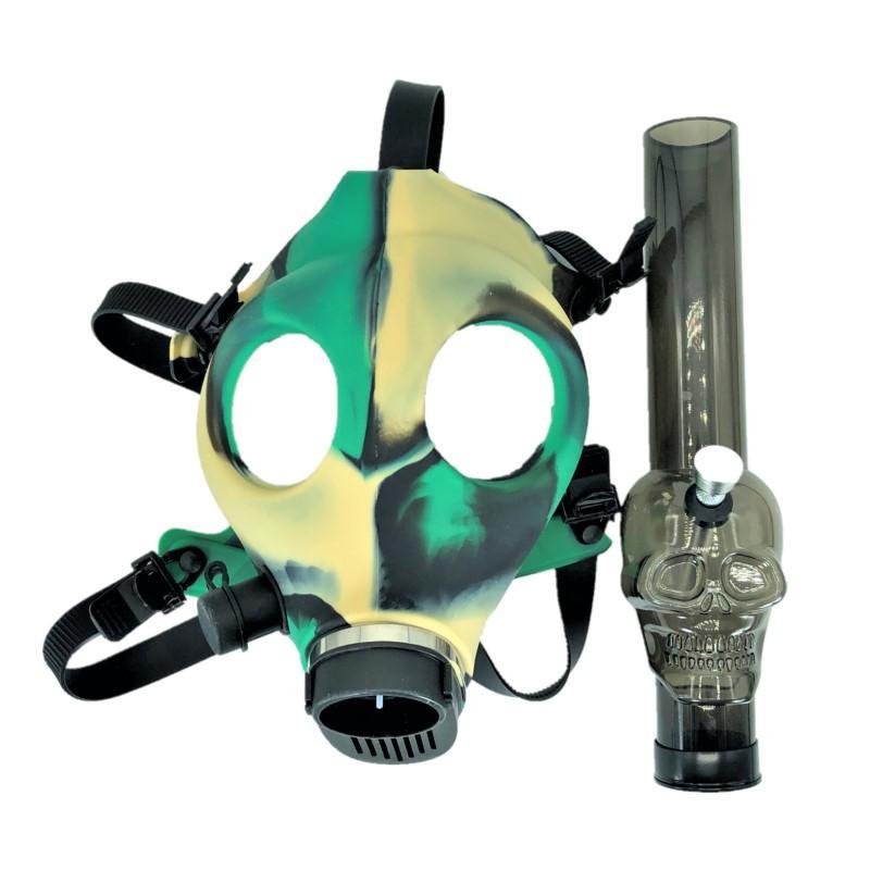 CHILL Silicone Tie-dye Gas Mask with Acrylic Waterpipe